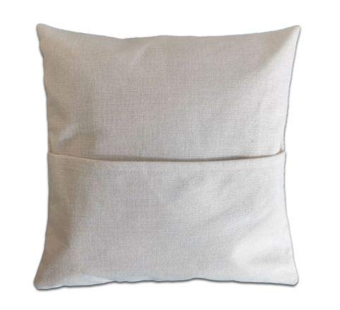 100% Polyester Canvas Pillow case Sublimation Blank for Women Kids Gift Bulk DIY (1, Beige w/Pocket)
