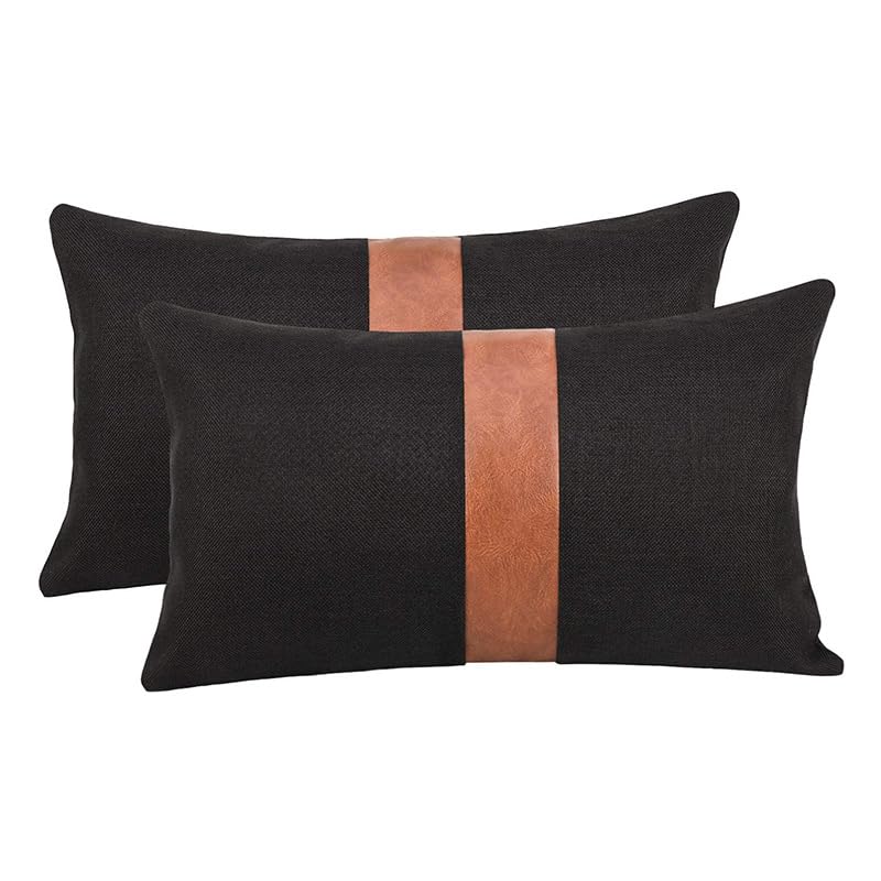 TAOSON Set of 2,100% Cotton Soild Canvas Home Decorative Throw Pillow Cover Cushion Covers Pillowcase, Home Decor for Sofa Couch Bed Chair Only Cover No Insert - 18" x 18" / 45x45cm Navy Blue