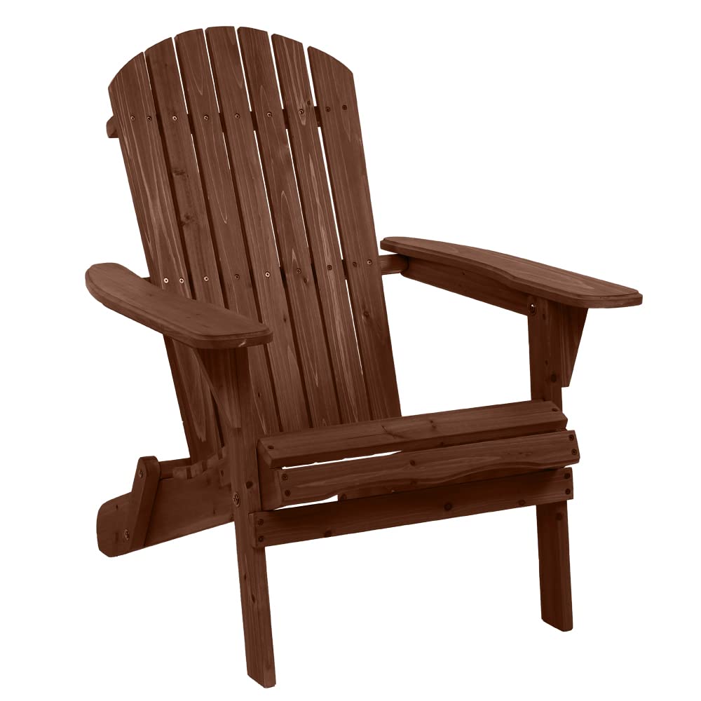 Outvita Folding Adirondack Chair Set of 2, 350LBS Solid Wood Garden Chair Weather Resistant, Outdoor Wooden Accent Furniture Fire Pit Lounge Chairs for Garden, Yard, Patio, Lawn, Carbonized