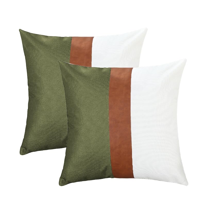 TAOSON Set of 2,100% Cotton Soild Canvas Home Decorative Throw Pillow Cover Cushion Covers Pillowcase, Home Decor for Sofa Couch Bed Chair Only Cover No Insert - 18" x 18" / 45x45cm Navy Blue