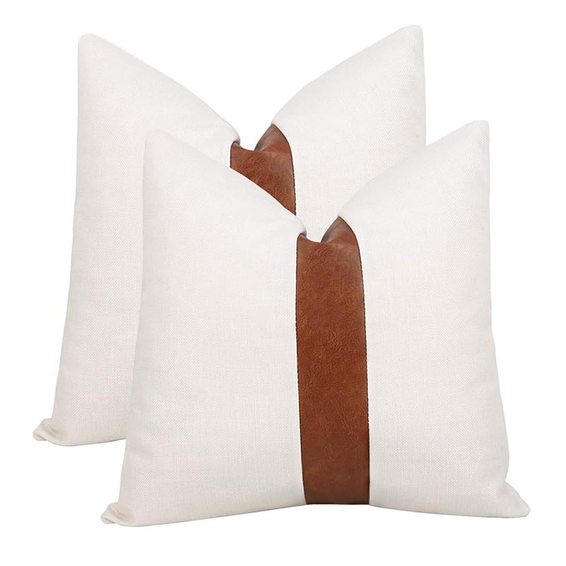TAOSON Set of 2,100% Cotton Soild Canvas Home Decorative Throw Pillow Cover Cushion Covers Pillowcase, Home Decor for Sofa Couch Bed Chair Only Cover No Insert - 18" x 18" / 45x45cm Navy Blue