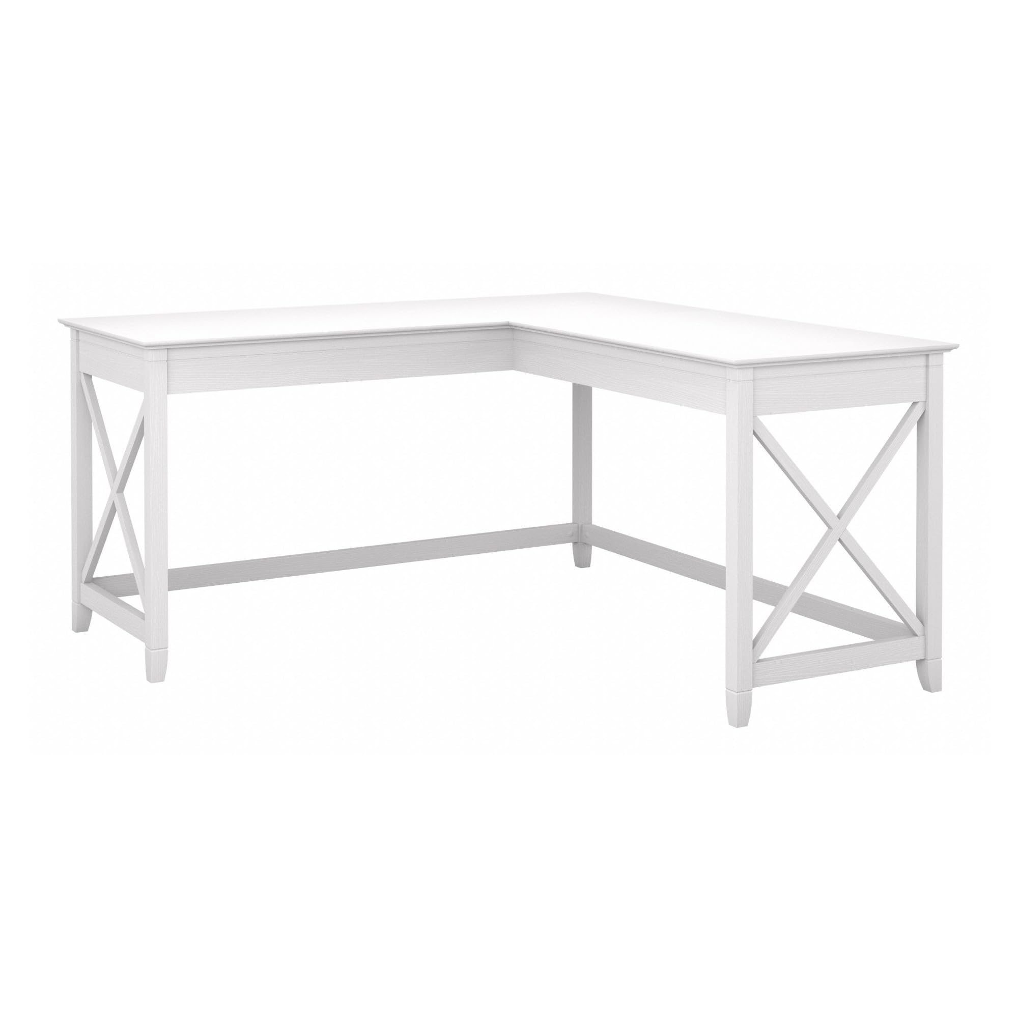 Bush Home Key West 60W Modern Farmhouse L Shaped Desk in Reclaimed Pine, 60-Inch Corner Computer Table for Home Office Workspace