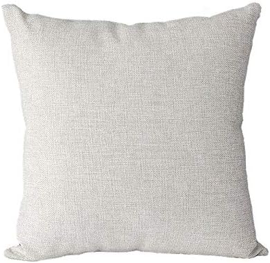 100% Polyester Canvas Pillow case Sublimation Blank for Women Kids Gift Bulk DIY (1, Beige w/Pocket)