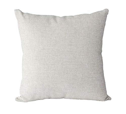 100% Polyester Canvas Pillow case Sublimation Blank for Women Kids Gift Bulk DIY (1, Beige w/Pocket)