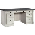 Sauder Palladia Executive Desk, 29.5"D x 65.1"W x 29.61"H, Vintage Oak finish