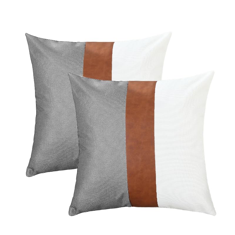 TAOSON Set of 2,100% Cotton Soild Canvas Home Decorative Throw Pillow Cover Cushion Covers Pillowcase, Home Decor for Sofa Couch Bed Chair Only Cover No Insert - 18" x 18" / 45x45cm Navy Blue