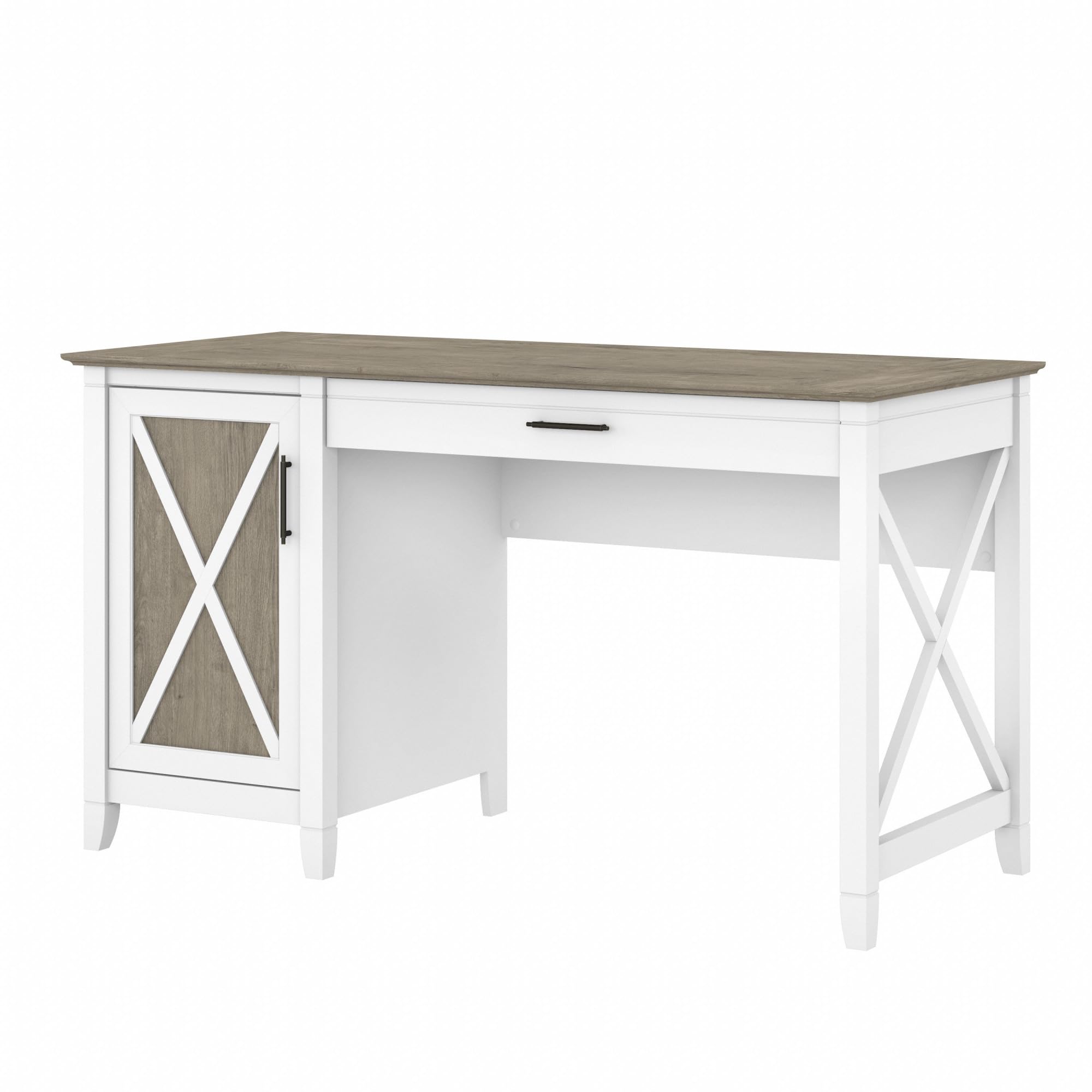Bush Home Key West Computer Desk with Storage | Farmhouse PC Table for Home Office in Reclaimed Pine | 54W x 24D