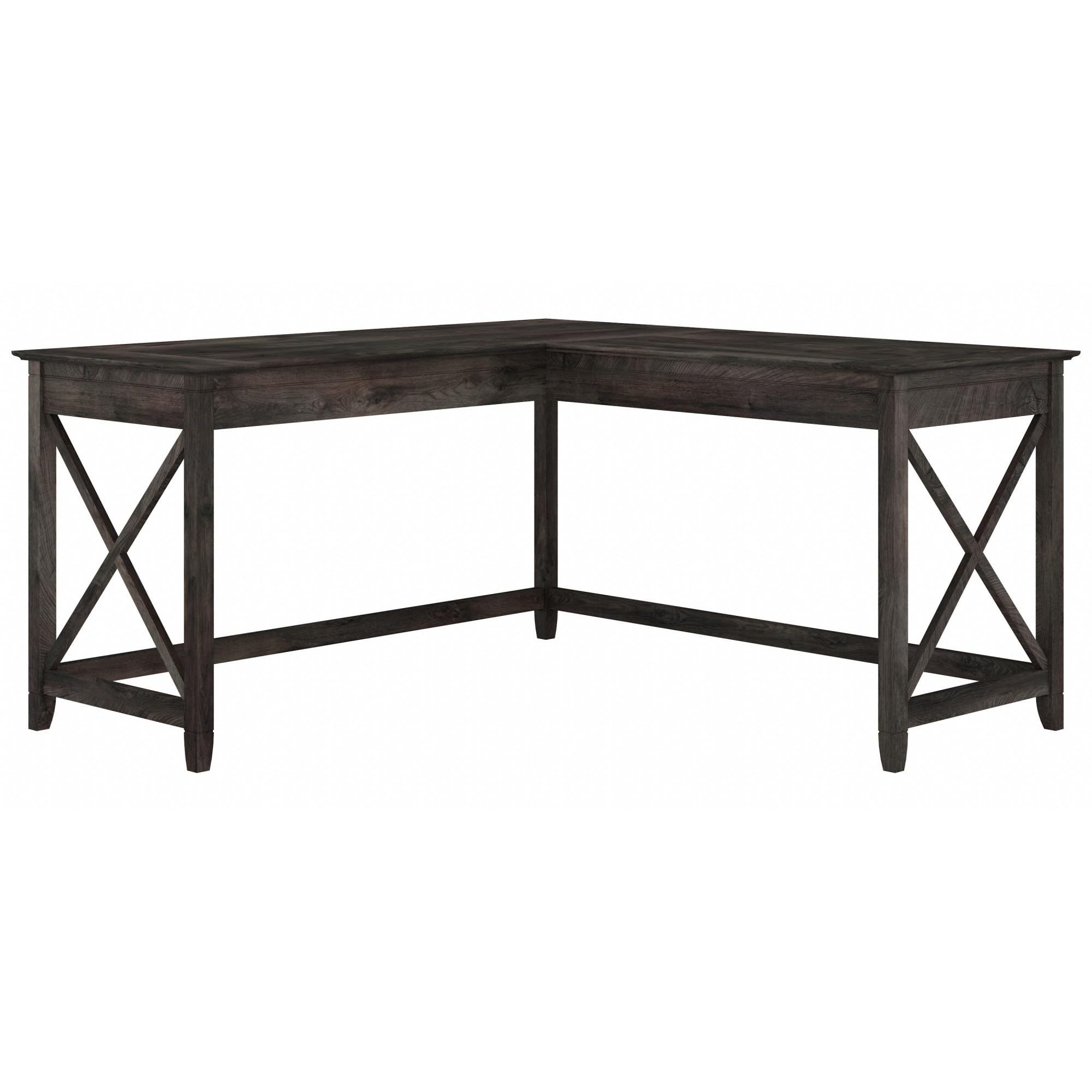 Bush Home Key West 60W Modern Farmhouse L Shaped Desk in Reclaimed Pine, 60-Inch Corner Computer Table for Home Office Workspace