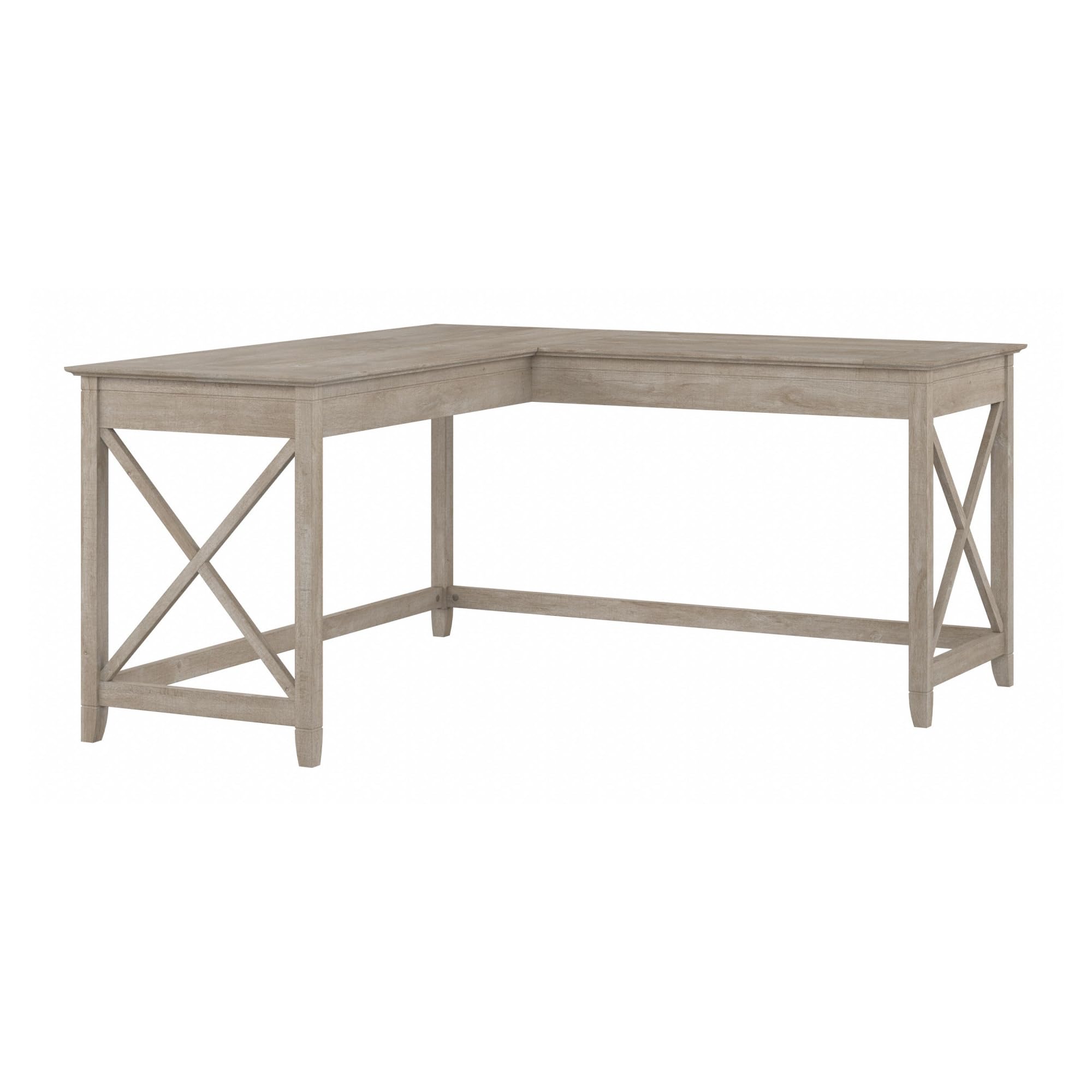 Bush Home Key West 60W Modern Farmhouse L Shaped Desk in Reclaimed Pine, 60-Inch Corner Computer Table for Home Office Workspace