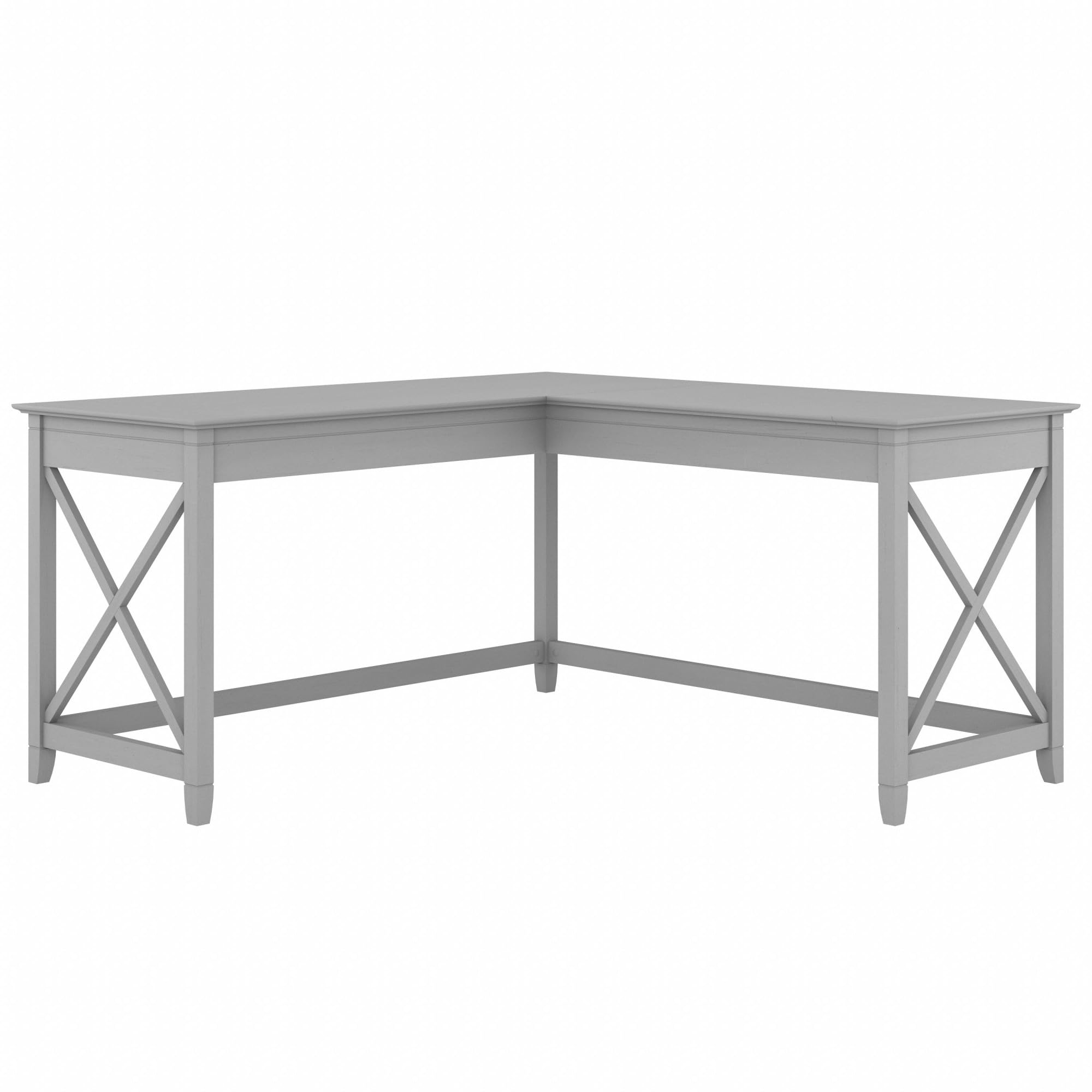 Bush Home Key West 60W Modern Farmhouse L Shaped Desk in Reclaimed Pine, 60-Inch Corner Computer Table for Home Office Workspace