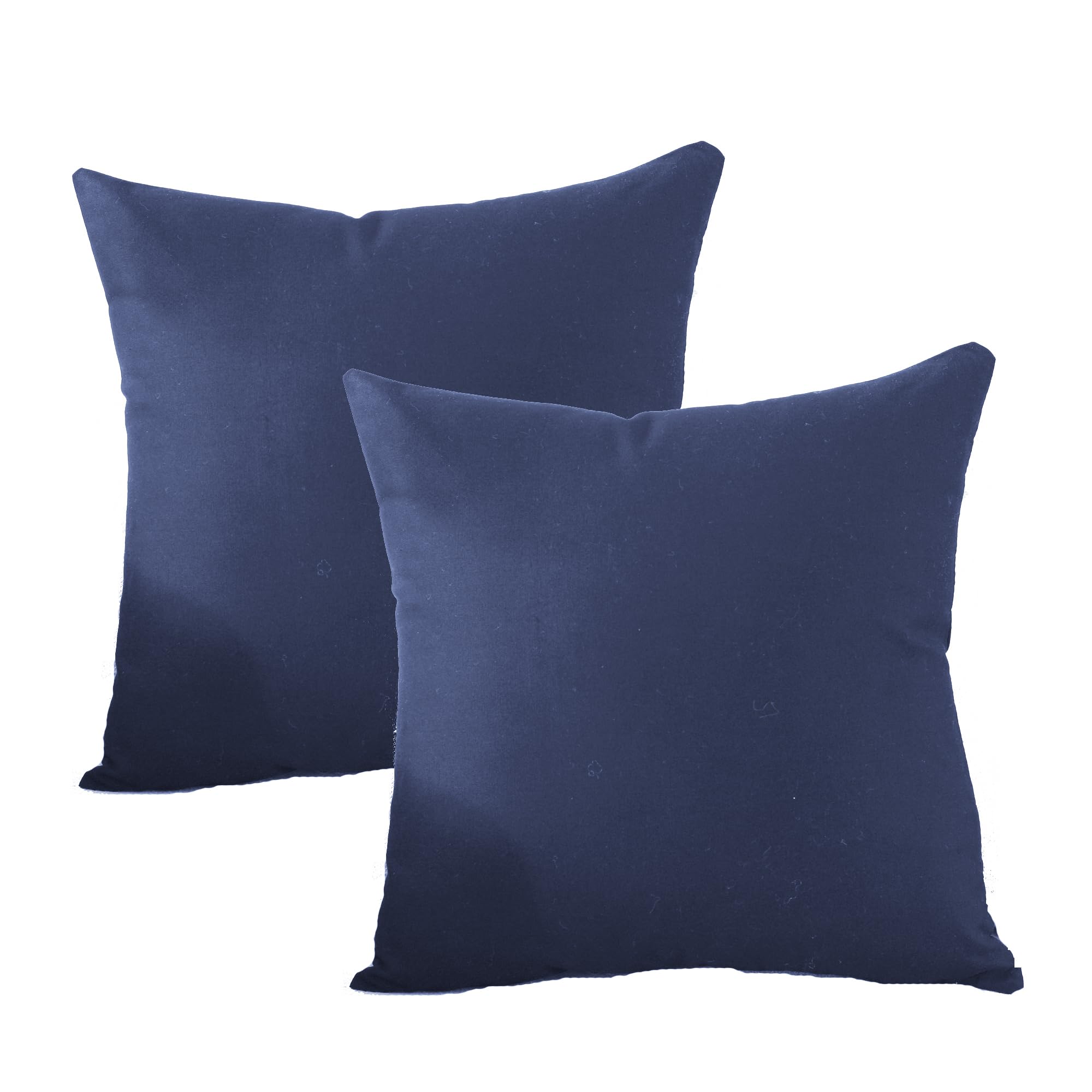 TAOSON Set of 2,100% Cotton Soild Canvas Home Decorative Throw Pillow Cover Cushion Covers Pillowcase, Home Decor for Sofa Couch Bed Chair Only Cover No Insert - 18" x 18" / 45x45cm Navy Blue