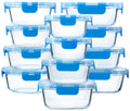 M MCIRCO 24-Piece Glass Food Storage Containers with Upgraded Snap Locking Lids,Glass Meal Prep Containers Set - Airtight Lunch Containers, Microwave, Oven, Freezer and Dishwasher