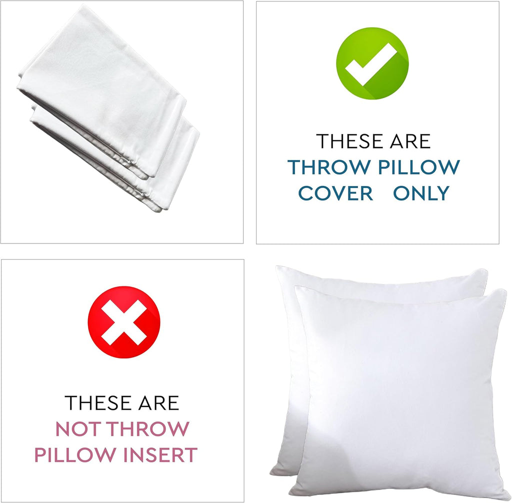 TAOSON Set of 2,100% Cotton Soild Canvas Home Decorative Throw Pillow Cover Cushion Covers Pillowcase, Home Decor for Sofa Couch Bed Chair Only Cover No Insert - 18" x 18" / 45x45cm Navy Blue