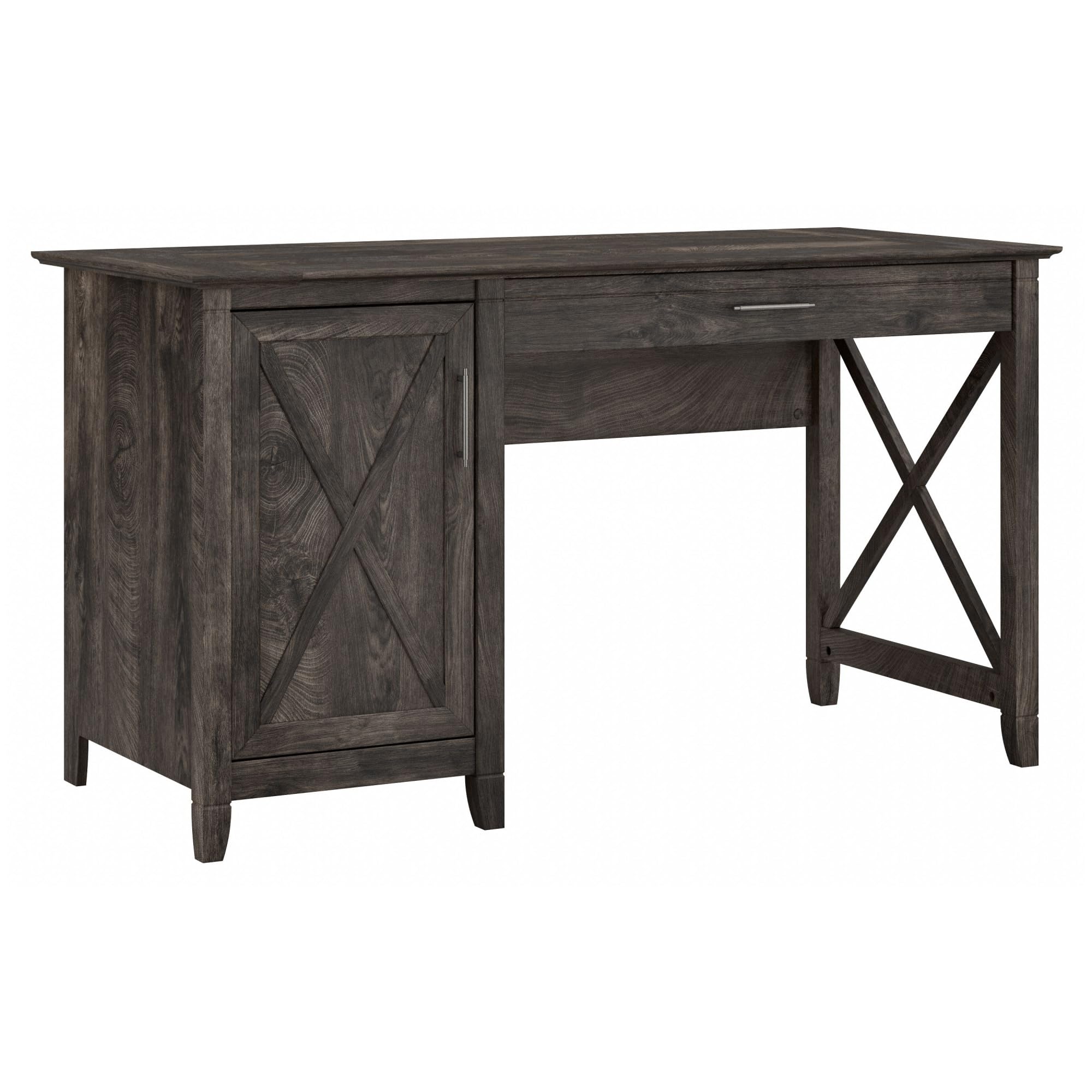 Bush Home Key West Computer Desk with Storage | Farmhouse PC Table for Home Office in Reclaimed Pine | 54W x 24D