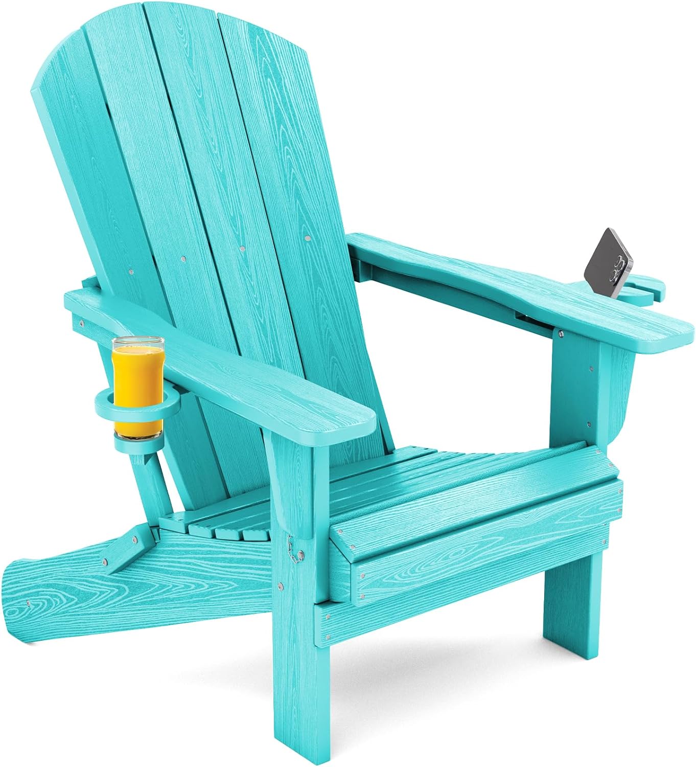 SERWALL Adirondack Chair with Cup Holders - Composite Adirondack Chairs HDPE Outdoor Chairs All Weather Use- Aruba