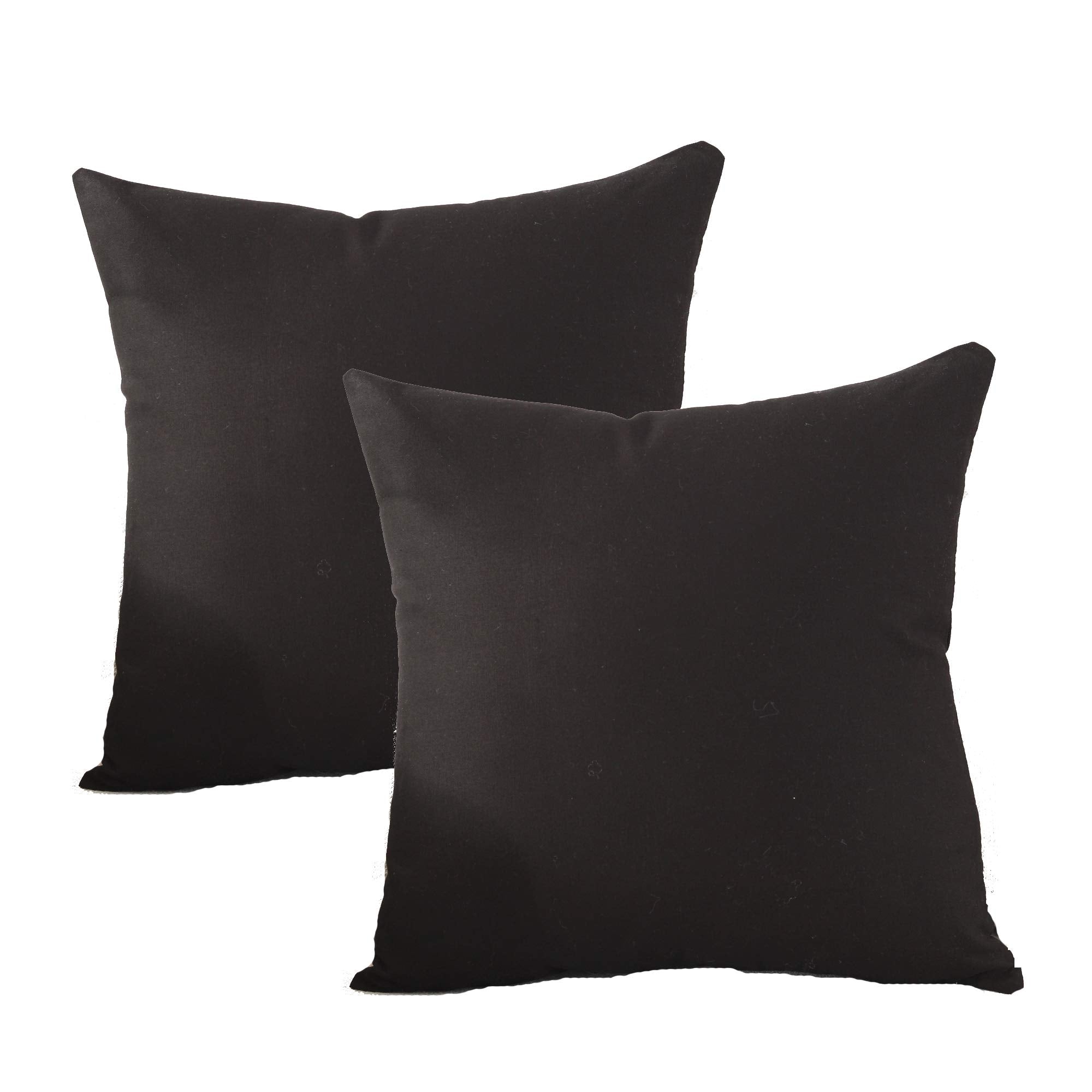 TAOSON Set of 2,100% Cotton Soild Canvas Home Decorative Throw Pillow Cover Cushion Covers Pillowcase, Home Decor for Sofa Couch Bed Chair Only Cover No Insert - 18" x 18" / 45x45cm Navy Blue