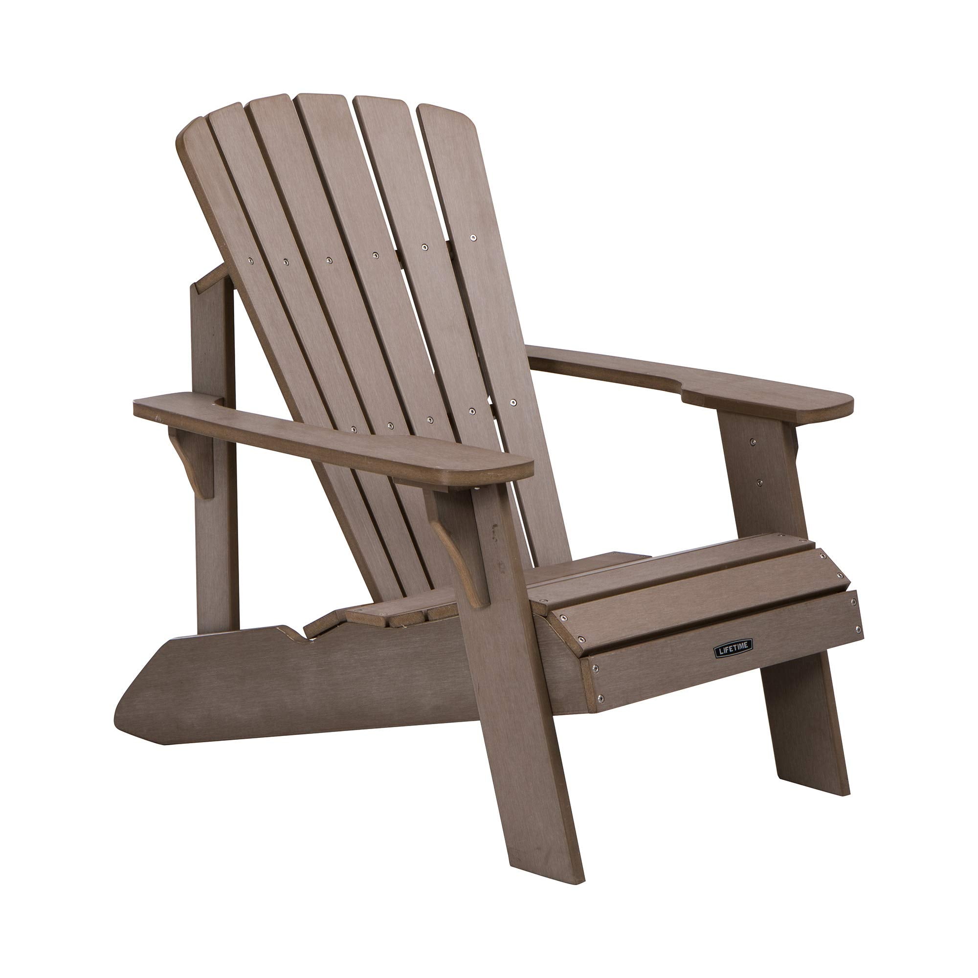 Lifetime Faux-Wood Adirondack Chair, Weather-Resistant Polystyrene, UV-Protected, 300 lb Capacity, Low-Maintenance Outdoor Seating Furniture