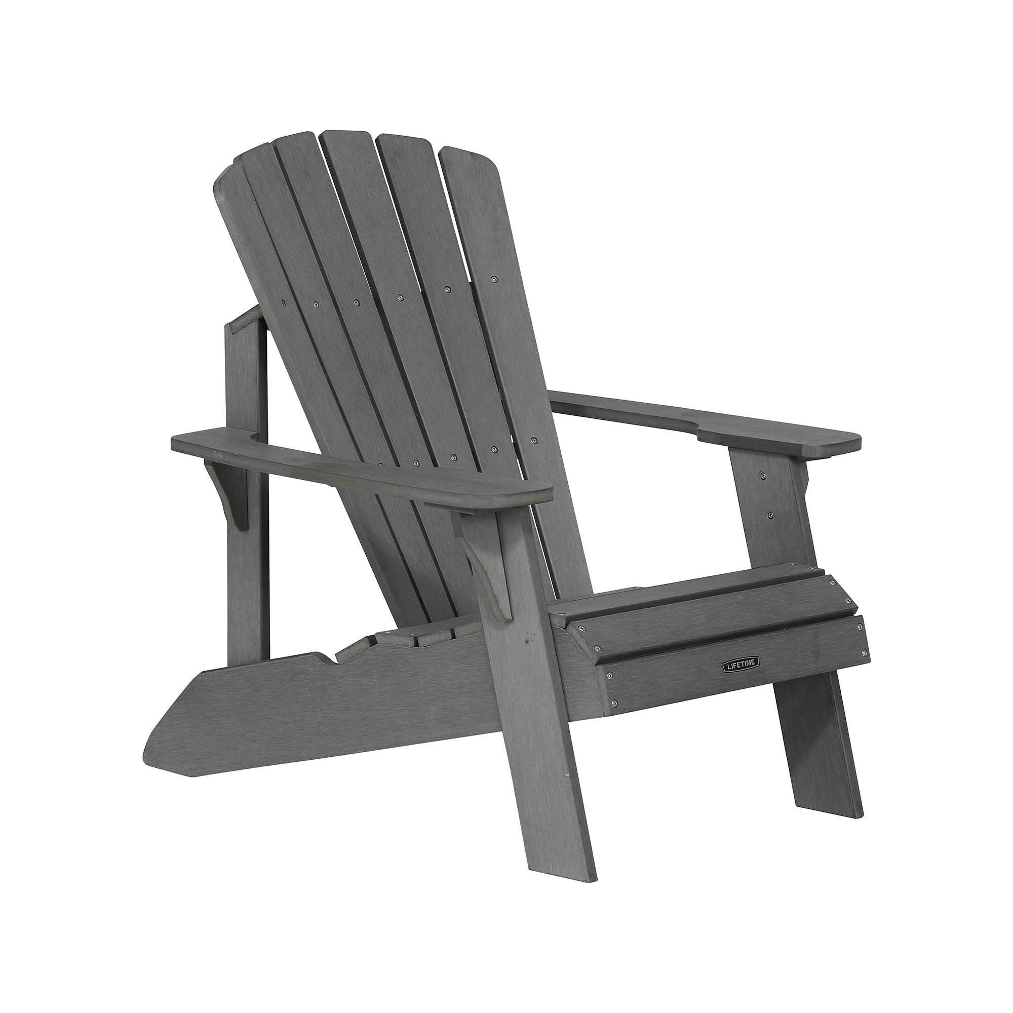 Lifetime Faux-Wood Adirondack Chair, Weather-Resistant Polystyrene, UV-Protected, 300 lb Capacity, Low-Maintenance Outdoor Seating Furniture