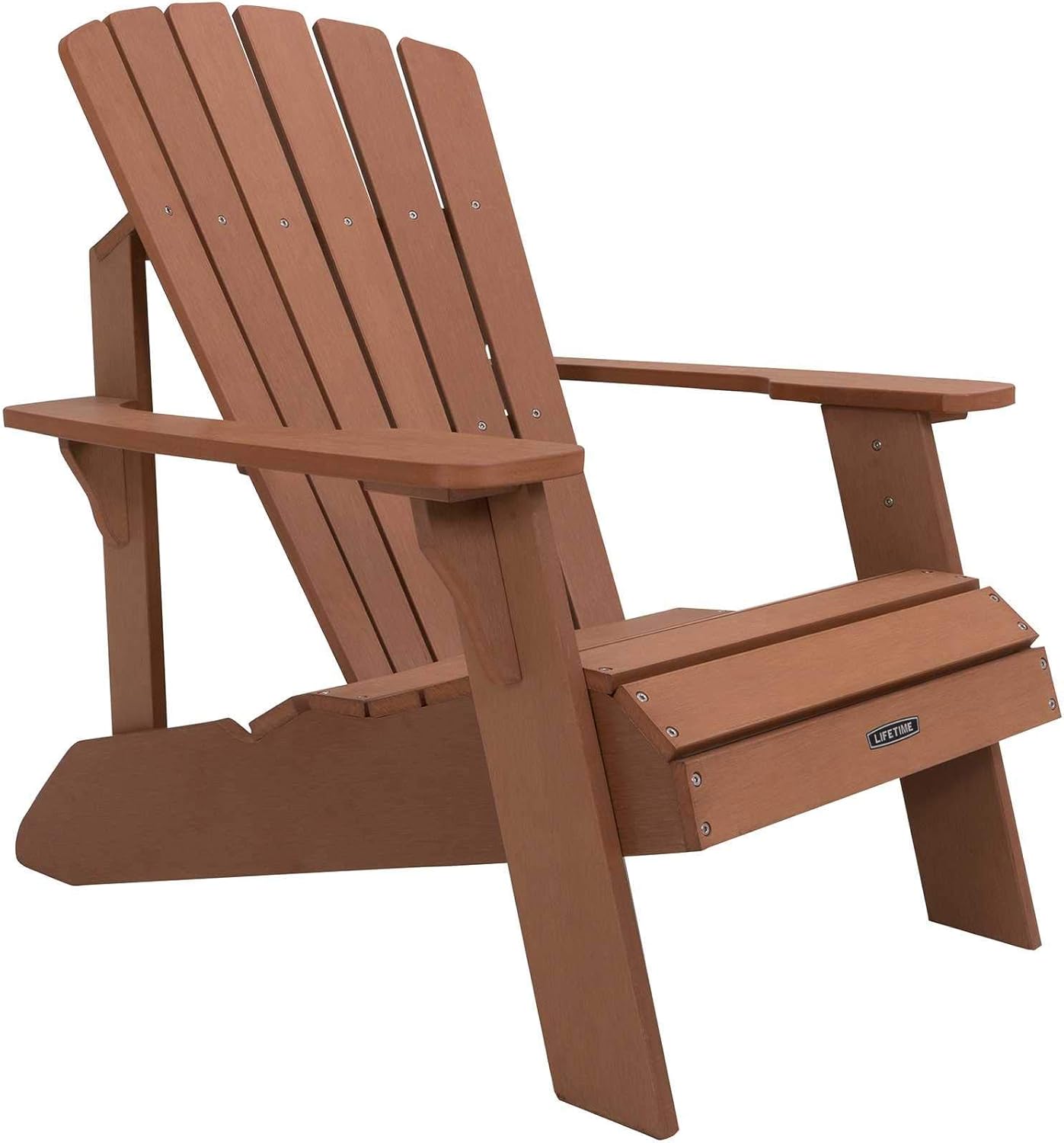 Lifetime Faux-Wood Adirondack Chair, Weather-Resistant Polystyrene, UV-Protected, 300 lb Capacity, Low-Maintenance Outdoor Seating Furniture