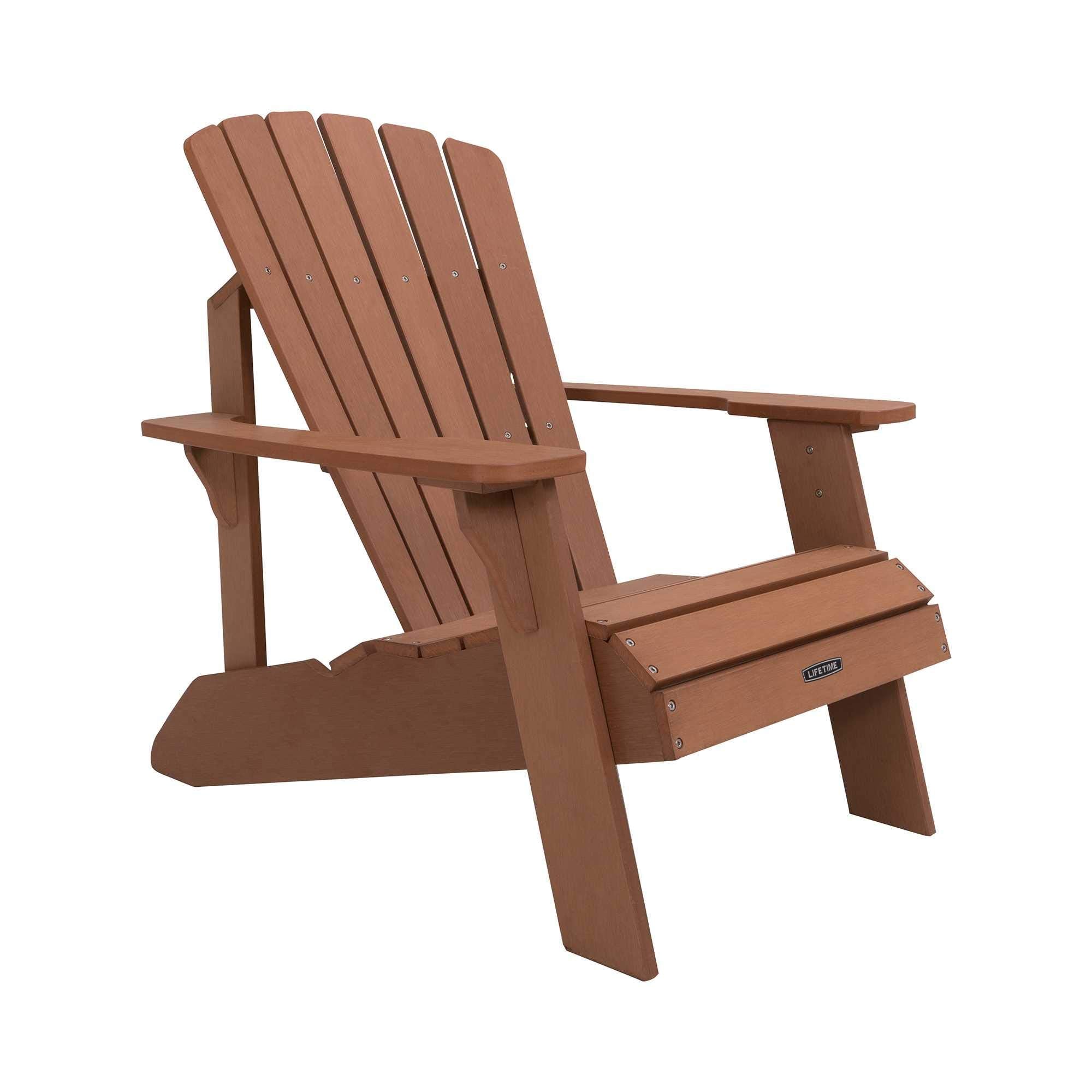 Lifetime Faux-Wood Adirondack Chair, Weather-Resistant Polystyrene, UV-Protected, 300 lb Capacity, Low-Maintenance Outdoor Seating Furniture