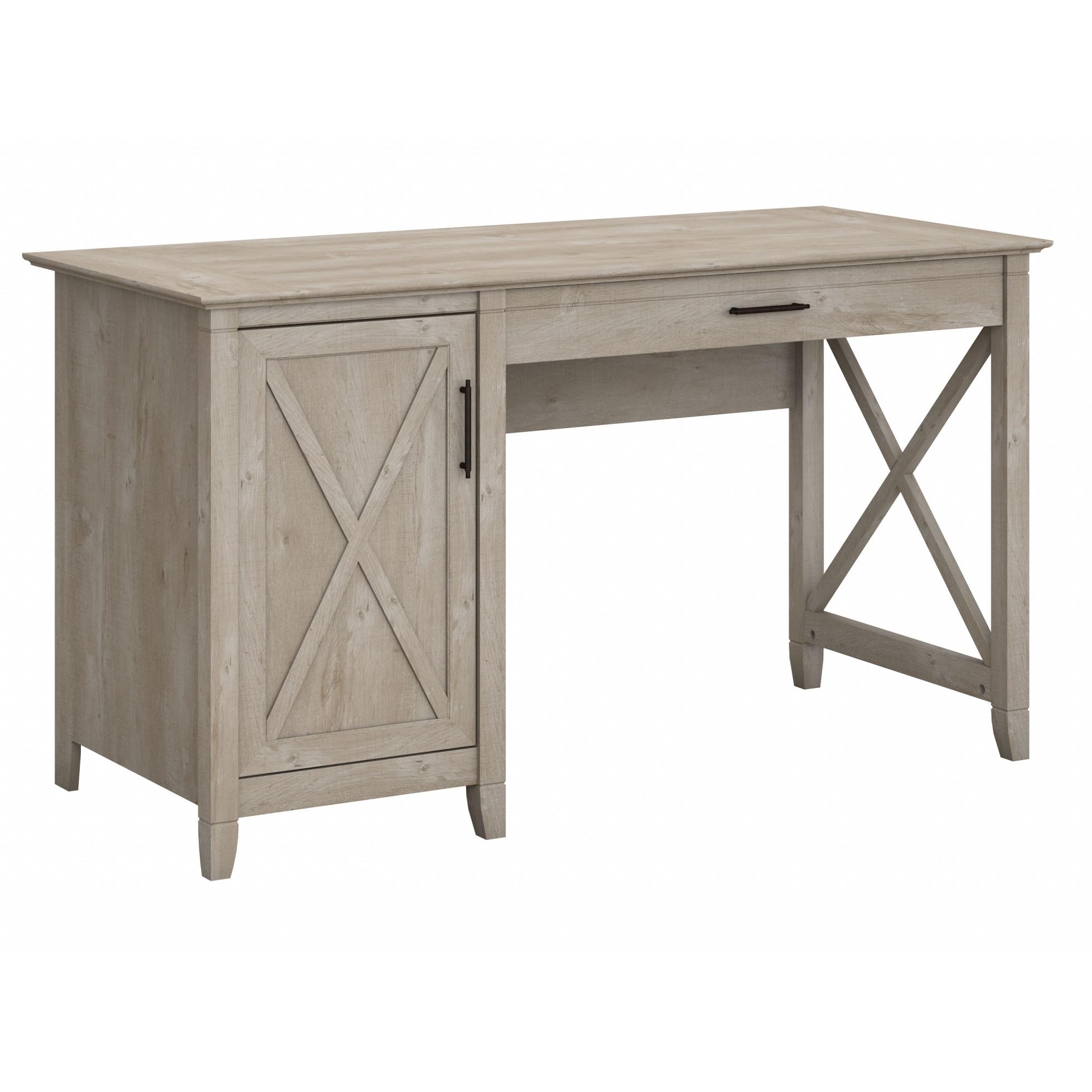 Bush Home Key West Computer Desk with Storage | Farmhouse PC Table for Home Office in Reclaimed Pine | 54W x 24D