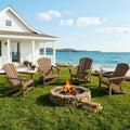Oversized Folding Adirondack Chairs Set of 4, HDPE All-Weather Outdoor Chairs Easy to Store Fire Pit Chairs for Patio, Lawn, Poolside, Garden, Backyard, Deck- Gray
