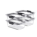 Rubbermaid Brilliance Glass Food Storage Containers, Assorted Sizes, Set of 9, BPA-Free, Leak-Proof, Clear
