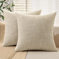 MIULEE Burlap Linen Spring Throw Pillow Covers 18x18 Inch Set of 2 Coastal Light Blue Farmhouse Decorative Pillows Modern Soft Accent Cushion Covers for Couch Sofa Bedroom Livingroom Home Decor