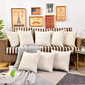 Throw Pillow Covers Bulk Linen Blank Couch Cushion Pillow Case for Vinyl Sublimation HTV Ironing Craft Embroider Decoration 18 x 18 Inch Beige Set of 8