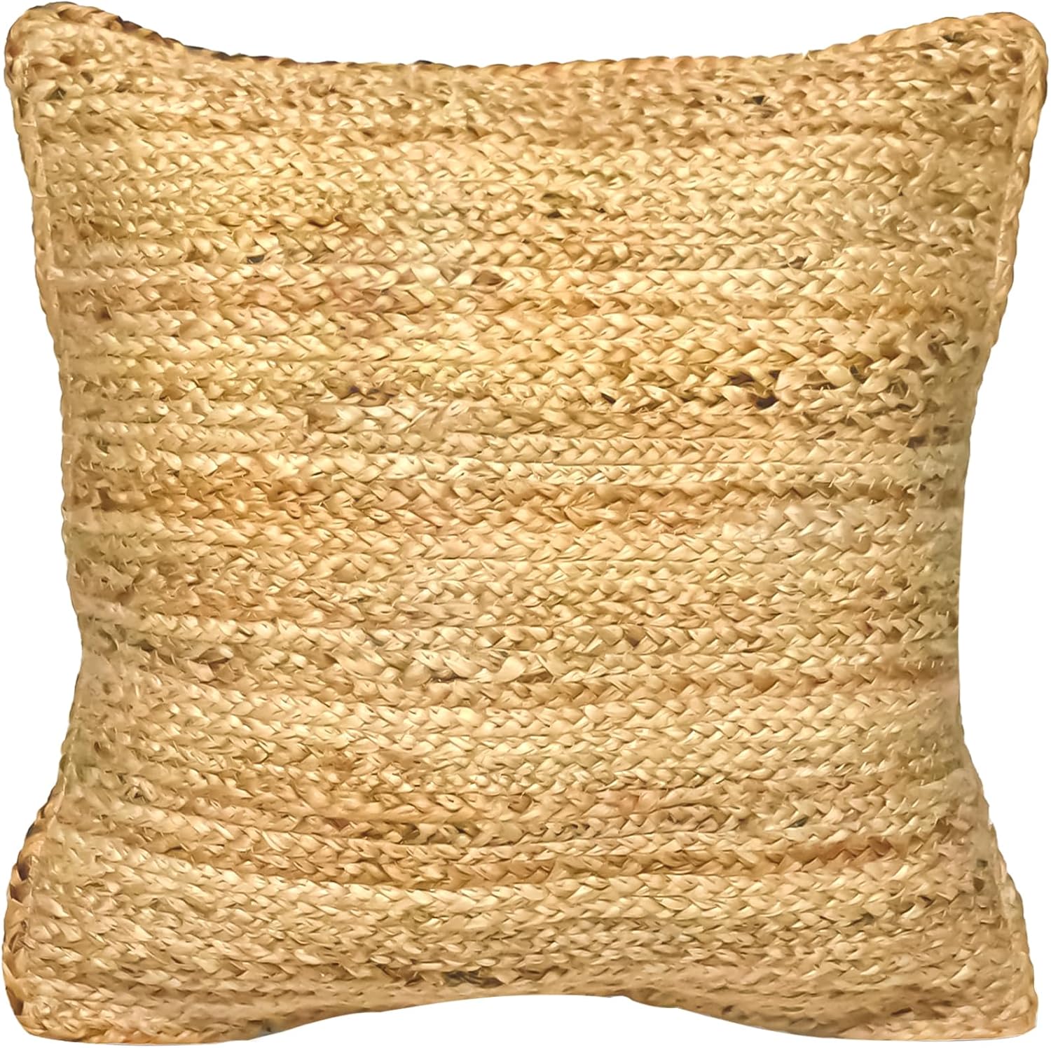 The Fine Living Co. Jute Pillow Covers 18x18, Braided Jute Throw Pillows, Indoor Outdoor Boho & Farmhouse Decor, Natural Decorative Cushion Covers for Couch, Living Room & Patio, 1Pc