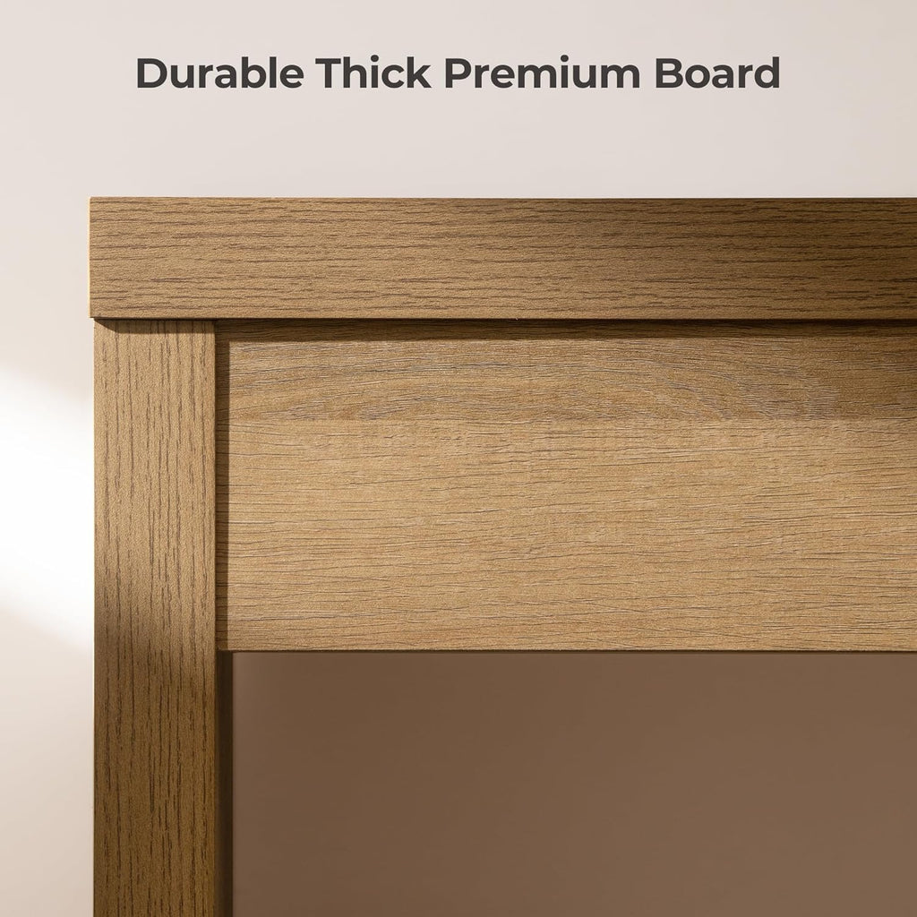 SICOTAS Computer Desk Writing Table - 47-Inch Home Office Executive Desk with Drawer, Farmhouse Study Desk with Storage,Boho Makeup Vanity Table for Bedroom Dormitory (Reclaimed Caramel Oak, 1 Piece)