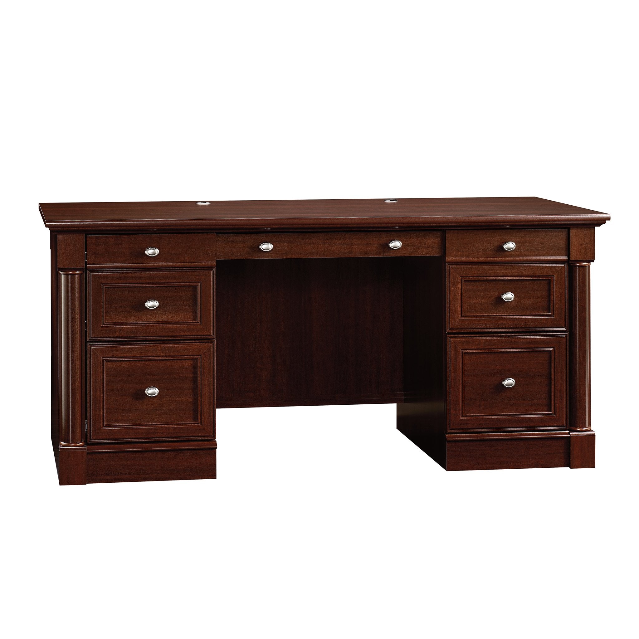 Sauder Palladia Executive Desk, 29.5"D x 65.1"W x 29.61"H, Vintage Oak finish